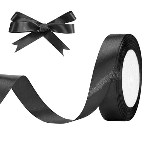 G2PLUS Ruban Satin Noir 22M Ruban Satin 20mm Ruban Cadeau Rubans Couture Pour la Décoration de la Maison de Mariage et L'emballage de Cadeaux