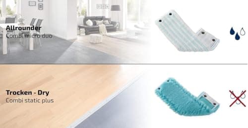 Leifheit Set Combi Clean XL, seau et balai essoreur faciles d'utilisation, balais serpillière avec mécanisme d'essorage intégré, kit de lavage sol vert