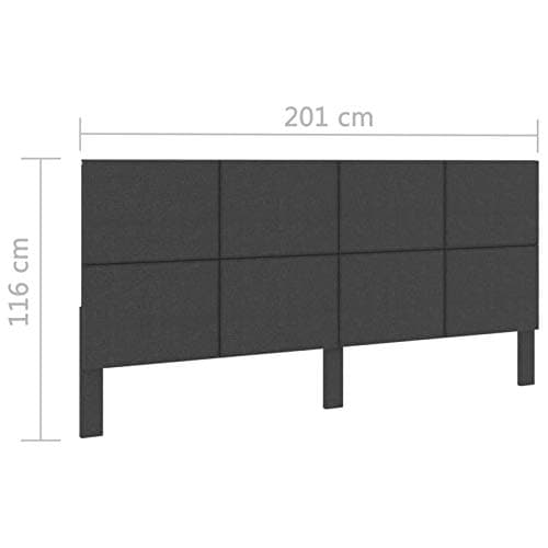 Tidyard Tête de Lit Têtes de Lit pour Adulte en Tissu Gris foncé 200x200 cm