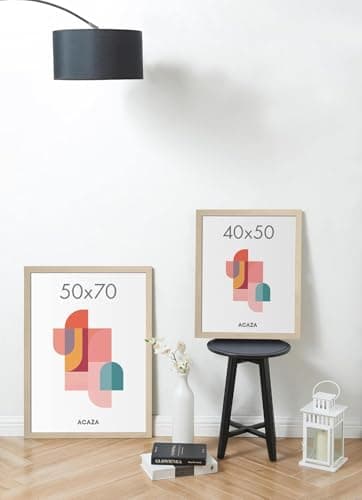 ACAZA Cadre Photo 50x70 cm pour Photos, Affiches et Posters, Bois MDF, Format B2, Chêne Clair
