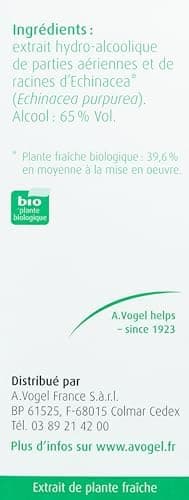 A.VOGEL-Echinaforce® – Complément alimentaire – Renforce le système immunitaire et santé de l'appareil respiratoire - Extrait de plante Fraîche d’Echinacée Bio – Solution buvable 100ml