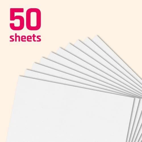 Blanc, A4 300 g/m2 Papier Coloré Cartonné, 50 Feuilles