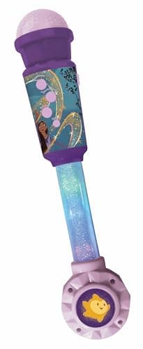 Lexibook, Disney Wish, Microphone Lumineux pour Enfant, Jeu Musical, Haut-Parleur intégré, Effets Lumineux, Prise Aux-in, Violet, MIC90WI