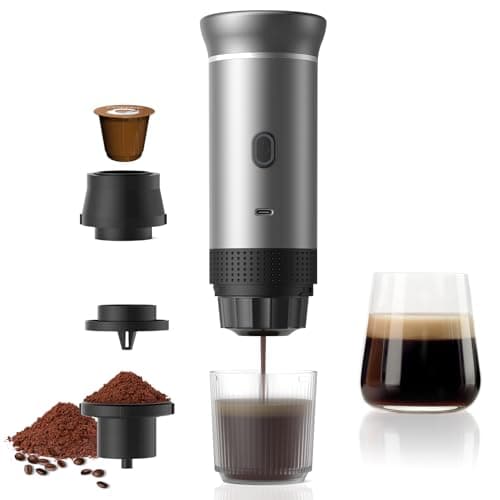 Machine a Cafe Capsule Portable, Cafetières à Capsules de Voyage Pour Camping, Cafetière Machine a Cafe Capsule auto-chauffante Pour USB-C, Machine à Expresso électrique Portable