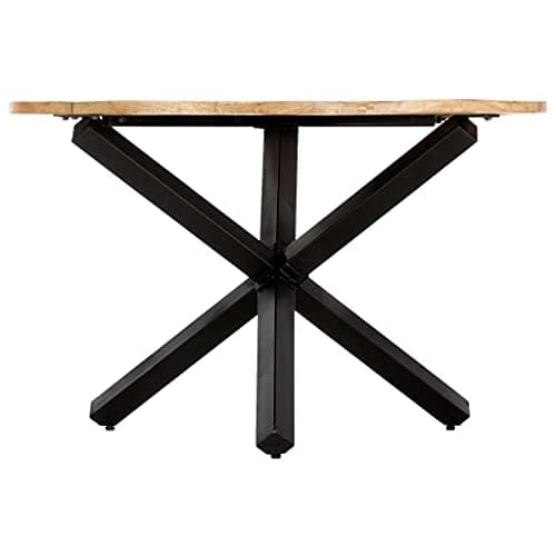 TJROO Table de salon de cuisine ronde 120 x 76 cm marron clair en bois massif de mangue, table de bistrot, décoration intérieure diverses applications table à manger pour reposer des aliments boissons