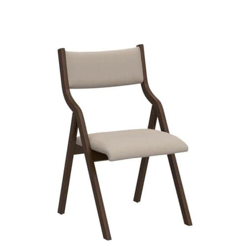 Ball & Cast Juego de 2 sillas de comedor plegables, Silla de oficina plegable Con estructura de Madera, sillas de cocina tapizadas portátiles Para actividades al Aire Libre, Color Gris Pardo