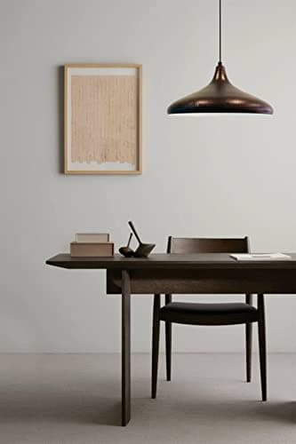 bamyum Teuton Champion Suspension Luminaire Vintage, Lustre Salon de 35 cm, Lustre Cuisine en Métal, Lampe E27 Vintage pour Chambre, Suspension Luminaire pour Salle à Manger, Couloir, Ton Cuivré