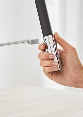 GROHE Robinet de cuisine évier Feel, Robinet avec douchette extractible, Bec en forme de U, Inverseur 2 jets, Installation et nettoyage facile, Supersteel, 31489000 (Import Allemagne)