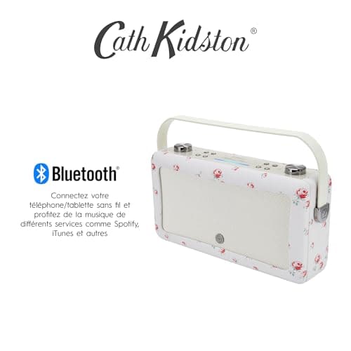 VQ Cath Kidston Hepburn Voice Alexa Enceinte Connectée Enceinte Bluetooth Intelligente, Portable et Puissante de 20 W avec Port de Charge USB et 8 Heures D'autonomie de Lecture - Rose Dispersée