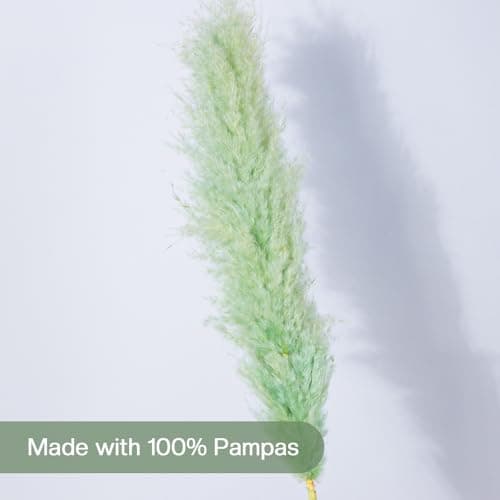 10 pcs Pampas Sechees Decoration - DATEFUN Bouquet Fleurs Séchées Naturelles 100 cm - Pampa Herbe pour Decoration Boheme, Décoration Maison, Deco Mariage Champetre (Vert)