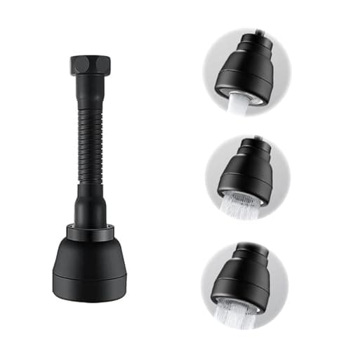 Alrens Rallonge pour Robinet de Cuisine, 3 Modes Extension Robinet Cuisine, 360° Douchette evier Cuisine noir Rallonge Robinet evier FM22/M20/M22/M24 Economiseur d'eau pour Robinet