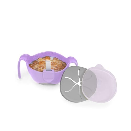 b.box Bol Enfant + Paille | Bol à Snacks 3 en 1 avec Couvercle, Gobelet Avec Paille pour les Balades, Bol à Céréales | Passe au Lave-Vaisselle et au Micro-Ondes | 250 ml