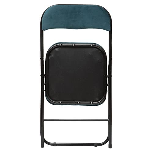 Toilinux.com Lot de 6 Chaises Pliantes Effet Velours - Bleu