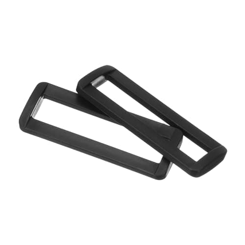 QUARKZMAN 6 Pièces d'Anneaux Rectangulaires en Plastique, Boucle Coulissante de 2 Pouces pour Sangles de Sac à Dos, Accessoires DIY, Noir