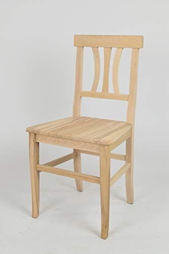 t m c s Tommychairs - Set 4 chaises Artemisia pour Cuisine, Bar et Salle à Manger, Robuste Structure en Bois de hêtre Poli, Non traité, 100% Naturel et Assise en Bois