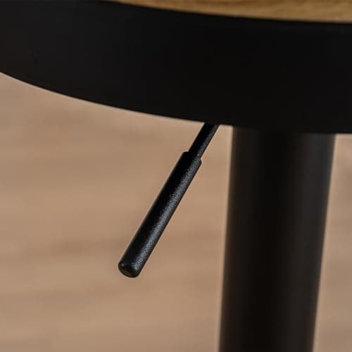YOUNIKE Tabouret Bar Lot de 2 Tabouret de Bar en Bois Chaise de Bar Tabouret Haut Cadre en Métal Réglable en Hauteur Pivotant à 360° avec Repose-Pieds Industriel Noir