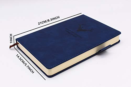 Carnet de Notes Classique Papier à Rayures - Journal Couverture Rigide, 8,3 "× 5,7", 360 pages,Parfait pour le bureau Accueil École Rédaction professionnelle et prise de notes(A5,bleu)