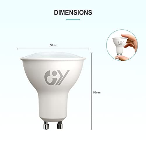 GY Ampoules LED GU10 4.9W Equivalent 80W, 790LM 4000K Blanc Neutre, Angle de Lumière 120°, Ampoule GU10 Led Efficacité Energétique, Non-Dimmable, Lot de 10