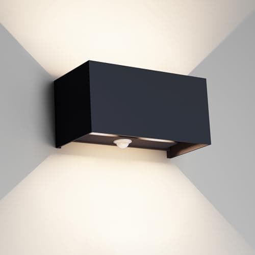 Klighten 24W Applique avec détecteur de mouvement, Applique murale exterieur/interieur,IP65 4000K,Applique détecteur de mouvement,Anthracite