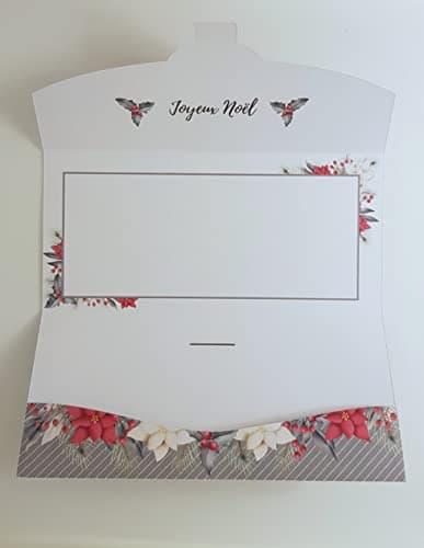 Enveloppe Noël Pochette carte cadeau pour chèque, argent, bons cadeaux (vouchers, billets d'avion, concert, soins), carte à offrir (motifs Noël Florale)