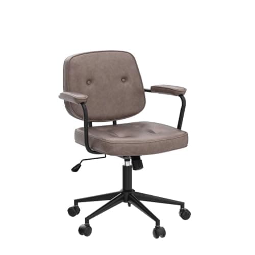 Wahson Chaise de Bureau à roulettes en Cuir PU Fauteuil de Bureau Erconomique Réglable en Hauteur Chaise Bureau Cuir,Marron