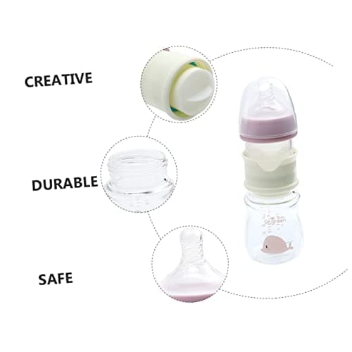ibasenice Biberon Bébé Bouteilles Bébé Bouteilles Bébé En Verre De Lait Sucette Bébé Biberon Bébé Portable De Lait Enfant En Bas Âge De