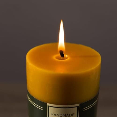 Bougie Pilier en 100% Pure Cire d'Abeille Extra Large - Durée de 80 Heures - Cire d'Abeille Pure et Mèche en Coton - Bougie sans Parfum pour les Urgences - Cadeau pour les Amateurs de Bougies