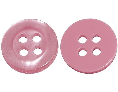 AERZETIX - C67915 - Lot de 25 Boutons à coudre ronds Ø11.5x2 mm à 4 trous 18L L18 avec bord - couleur rose - en plastique - ouverture 1.8 mm - fashion mercerie couture vêtements décoration