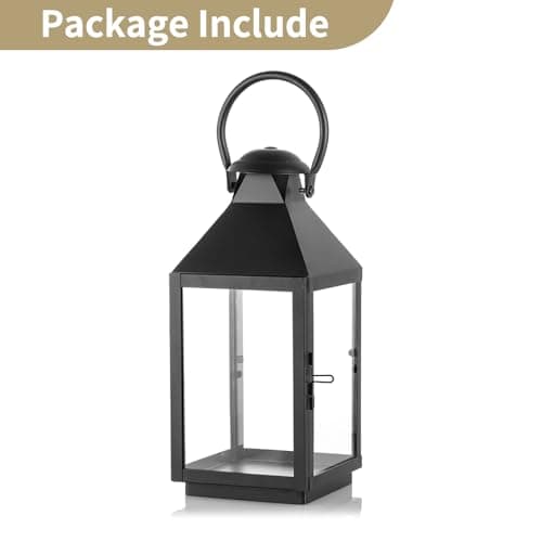 NUPTIO Lanternes Decorative Lanterne Jardin, Porte-Bougie Métal Lanterne Suspendue Rustique 26cm Haut, Lanterne Bougie Exterieur Interieur, Grande Lanterne Bougeoir pour Patio Cour Fête Mariage