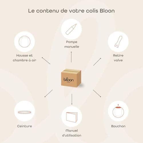 Bloon Siège Ballon Bureau Ergonomique - Anti Mal de Dos ou Sciatique - Confortable pour Bureau ou Télétravail - Chaise Ballon 65cm de diamètre (Taupe, XL)