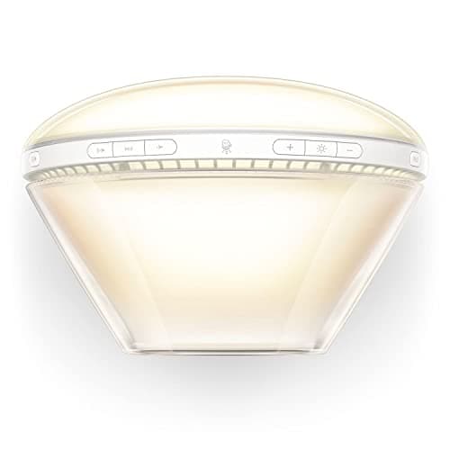 Philips Eveil Lumière Radio réveil lumineux avec fonction veilleuse et guide de nuit, port USB (Modèle HF3531/01)
