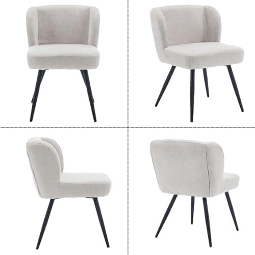 Wahson Chaise Salle à Manger Lot de 2 Lin Chaise de Cuisine Moderne Rembourré avec Pieds en Métal, Chaise de Salon Coussin Épais sans Accoudoirs pour Salle à Manger/Restaurant, Kaki
