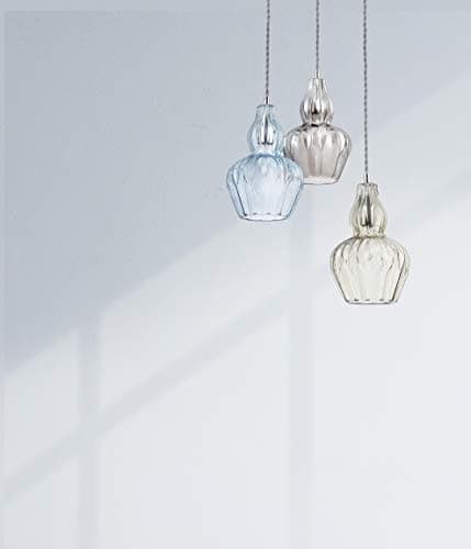Suspension Design, 1 Lampe, Style moderne, Armature en Métal couleur chrome, abat-jour fait en verre, pour la Cuisine, le Salon, le Séjour, bureau, sale a manger, 1 ampoule, excl. 1 E14 40W 220-240V