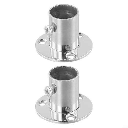 Sandyseptember Lot de 2 supports en acier inoxydable pour tringle de penderie - Pour rideaux, cuisine, salle de bain, garde-robe, balcon (19 mm)