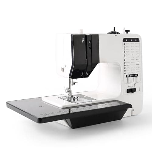 Letcart 738 Machine à Coudre Pour Enfants Et DéButants, 12 Points Machines à Coudre éLectriques Machine à Coudre à Double Fil Avec Table D'Extension LumièRe Led Anti-éBlouissement
