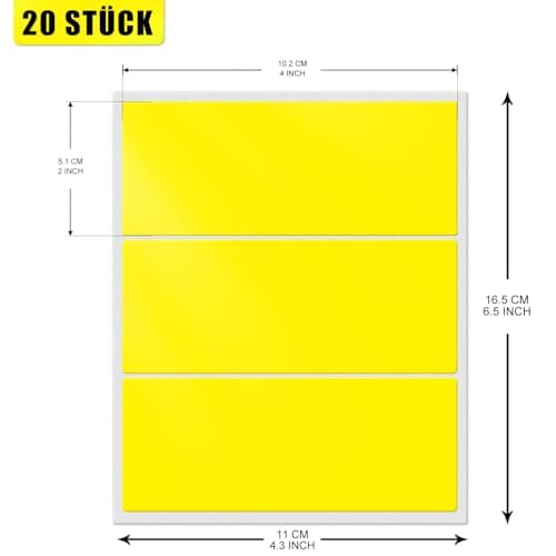 Étiquettes Adhésives Inscriptibles Jaunes 102×51 mm 60 Pièces