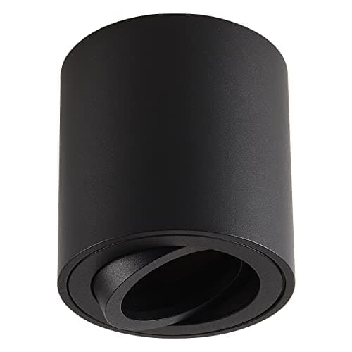 Gleonlux LED spots GU10 plafonniers plat orientable 230V en Saillie Cadre avec douille spot plafond éclairage de plafond aluminium rond noir downlight luminaire plafonnier salle de bain,salon