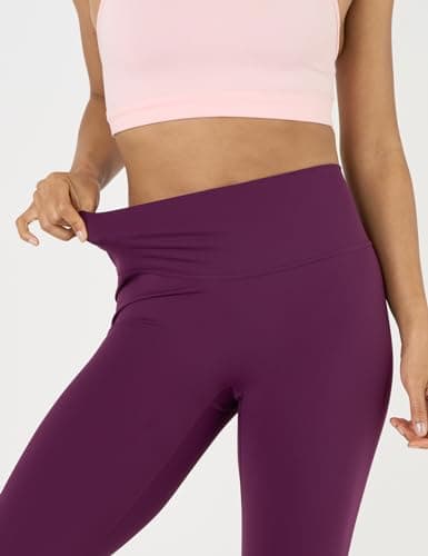 LAPASA Leggings 3/4 Femme Yoga Taille Haute Pantacourt de Sport Capri Amincissant Gainant Respirant Collants Gym Fitness L02A1 Prune XXL