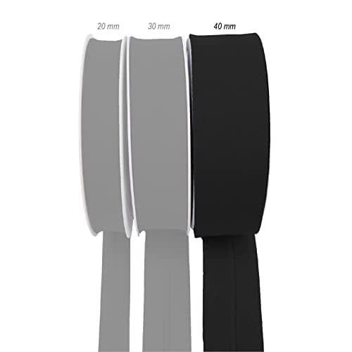 TEXTEX = biais de 40 mm de large. 50 % coton et 50 % polyester. Pièce de 10 m - Noir