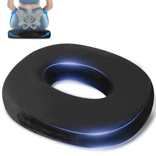 Cushion de Chaise Donut, Coussin Bouée Coccyx Ergonomique,Coussin Orthopédique Rond,Coussin coccyx pour Soulager Hémorroïdes,Coussin Assise Mémoire de Forme,Coussin sciatique pour la Voiture,Le Bureau