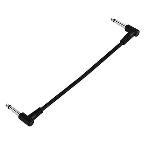 Donner Câbles Patch Guitare 30 cm pour Pédales d'Effet, Noir, Lot de 6