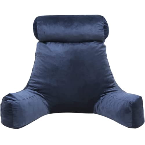 Bananair Coussin de Lecture - Doux et Confortable - Soutien Dorsale Optimale - Accoudoirs Pratiques et Assise Ergonomique - Oreiller de Lecture, Fauteuil de Lecture (Bleu)