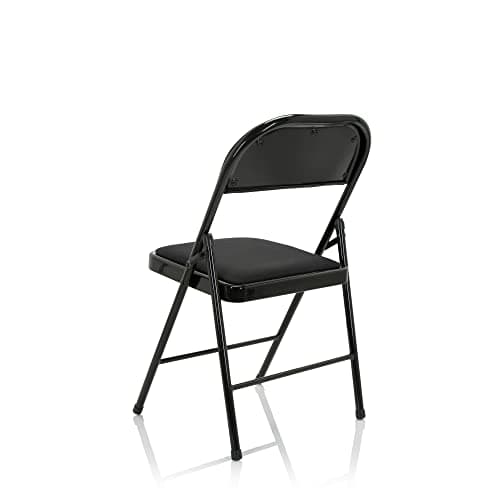 hjh OFFICE 803010 Chaise Pliante rembourrée TUDELA II Tissu Noir Chaise Visiteur Pliante, Charge maximale 130kg