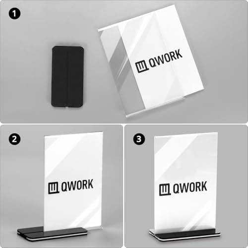 QWORK® 6PCS Présentoirs de Table en Acrylique - A5 - pour Affiches Menus Brochures Bureaux Boutiques Hôtels Restaurants Expositions Mariages