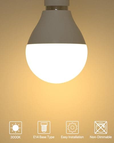LUTW Ampoule LED E14 G45 Blanc Chaud 3000k, 5W Équivalent 40W, G45 Type Globe Ampoules avec Petit Culot à vis, 480lm, Économie d'Énergie à Angle de Faisceau 220°, Non Dimmable, Lot de 6