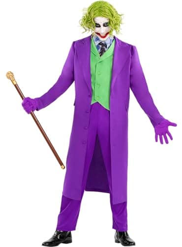 Funidelia | Canne Joker 100% Officielle pour Femme et Homme Super héros, DC Comics, Méchants, Accessoire pour déguisement - Déguisements Amusants pour Vos soirées.