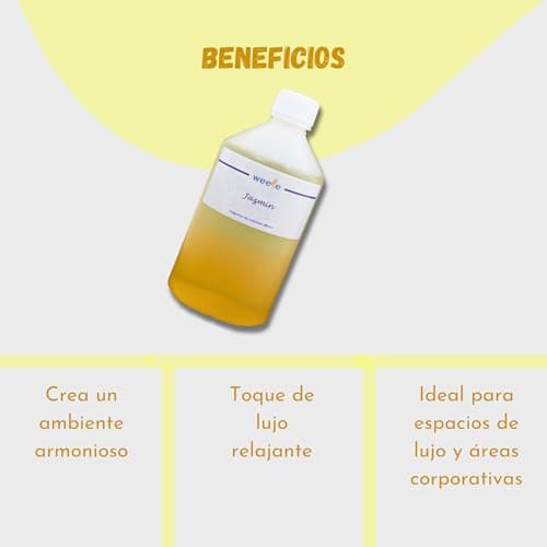WEELE Parfum pour Les environnements Jazmin pour Ultrasonic 500ml Diffuseurs pour Usage Commercial. pour Parler de Grands Espaces et de Marketing Olfactif