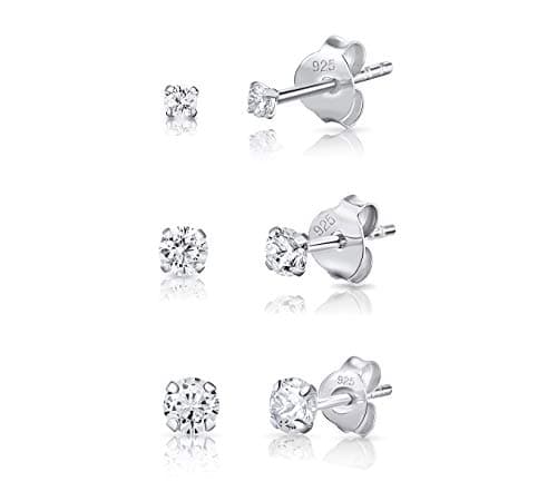 Boucles d'oreilles Femme - Boucles d'oreilles Femme Argent - Boucle d'oreille - Boucle d'oreille Argent - Lot Boucles d'oreilles Femme - Boucles d'oreilles Femme Argent 925 - Petit Clou -2, 3, 4 mm