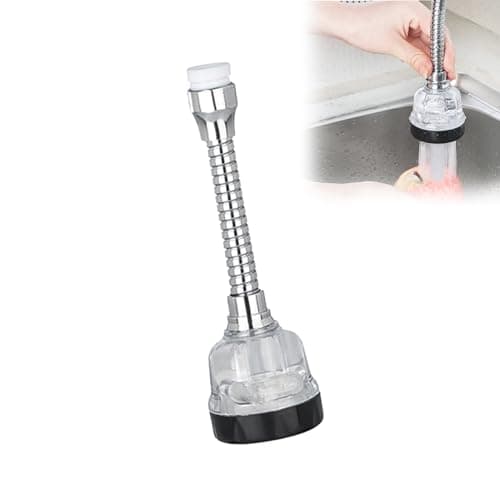 Thapncow 360 °Pivotant mousseur avec 3 modes douchette evier cuisine robinet,Embout Robinet,Mitigeur evier cuisine tete de robinet rotative,pour Robinets M22 ou M24 pour Cuisine/Salle de Bain(Argenté)