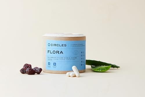 Circles FLORA - Équilibre de la flore intime & urinaire - Complément Alimentaire à base de plantes et probiotiques - Inconfort intime, inconfort urinaire - Végan - 60 Gélules